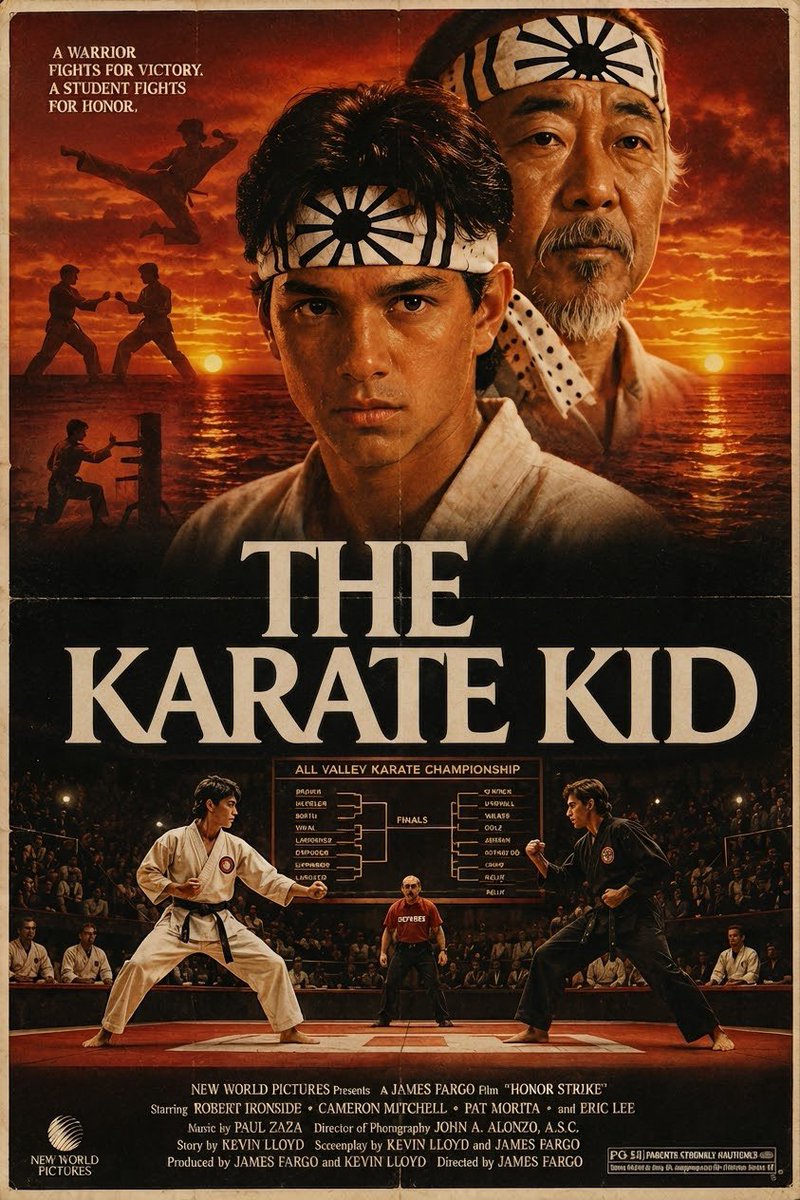 Comic / Storyboard - Vintage Karate Kid Movie Poster — output 1