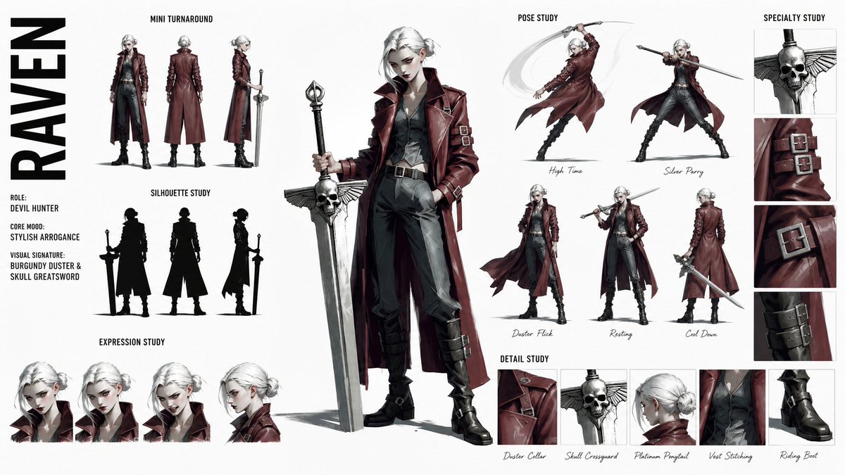 Comic / Storyboard - High-Fashion Character Concept Sheet — output 1