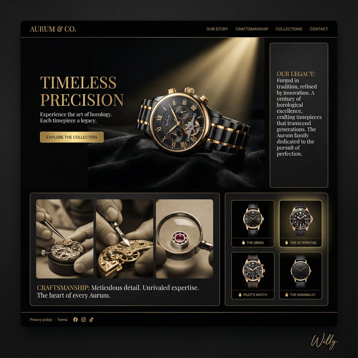 Luxury Watch Brand Landing Page Design Prompt — output 1