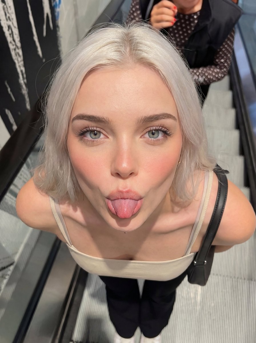 Profile / Avatar - Playful Escalator Selfie Portrait — output 1