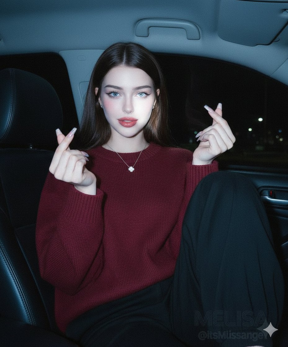Vintage Digital Camera Car Selfie Prompt — output 1