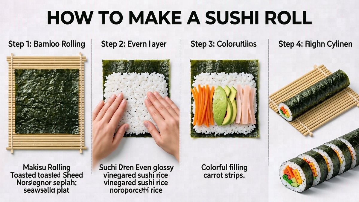 Infographic / Edu Visual - Sushi Roll Instruction Diagram — output 1