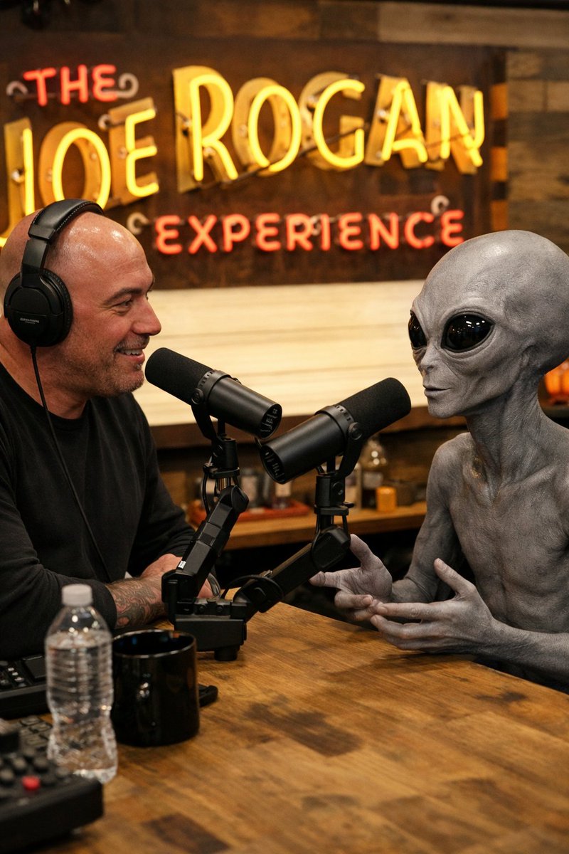Joe Rogan podcast with a gray alien — output 1