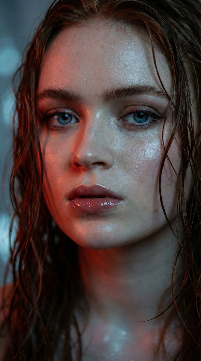 Hyper-realistic Macro Portrait of Anya Taylor-Joy with Wet Hair — output 1