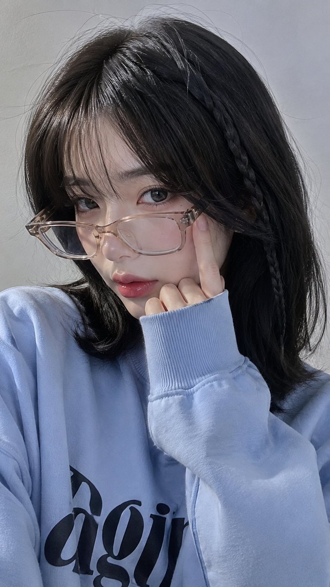Profile / Avatar - Clear Glasses Smartphone Selfie Portrait — output 1