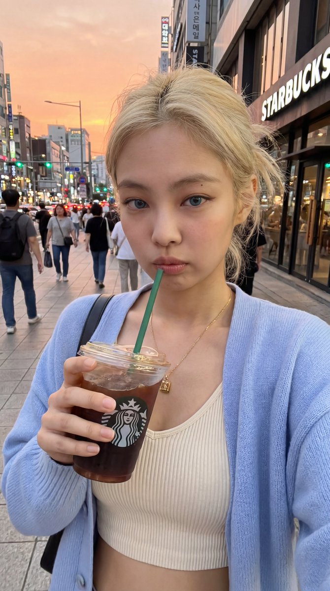 Profile / Avatar - Seoul Street Sunset Selfie — output 1