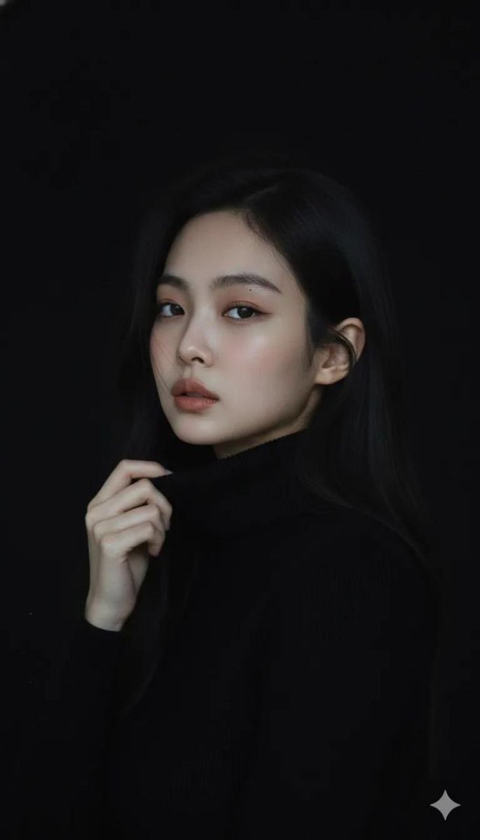 Moody Cinematic Portrait in Black Turtleneck — output 1