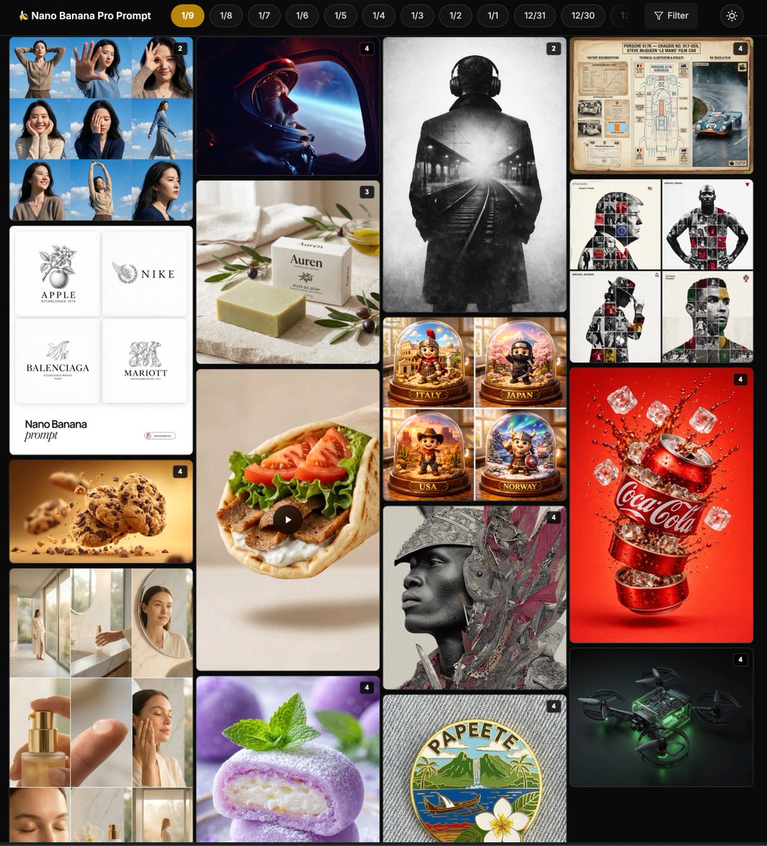 3x3 Grid Female Pose Collage Highlighting Dynamic Fashion and Light Effects — output 1
