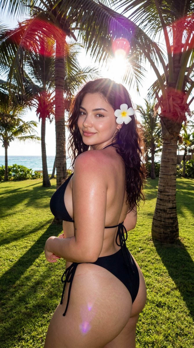 Profile / Avatar - Black Bikini Tropical Lawn Selfie Vibe — output 1