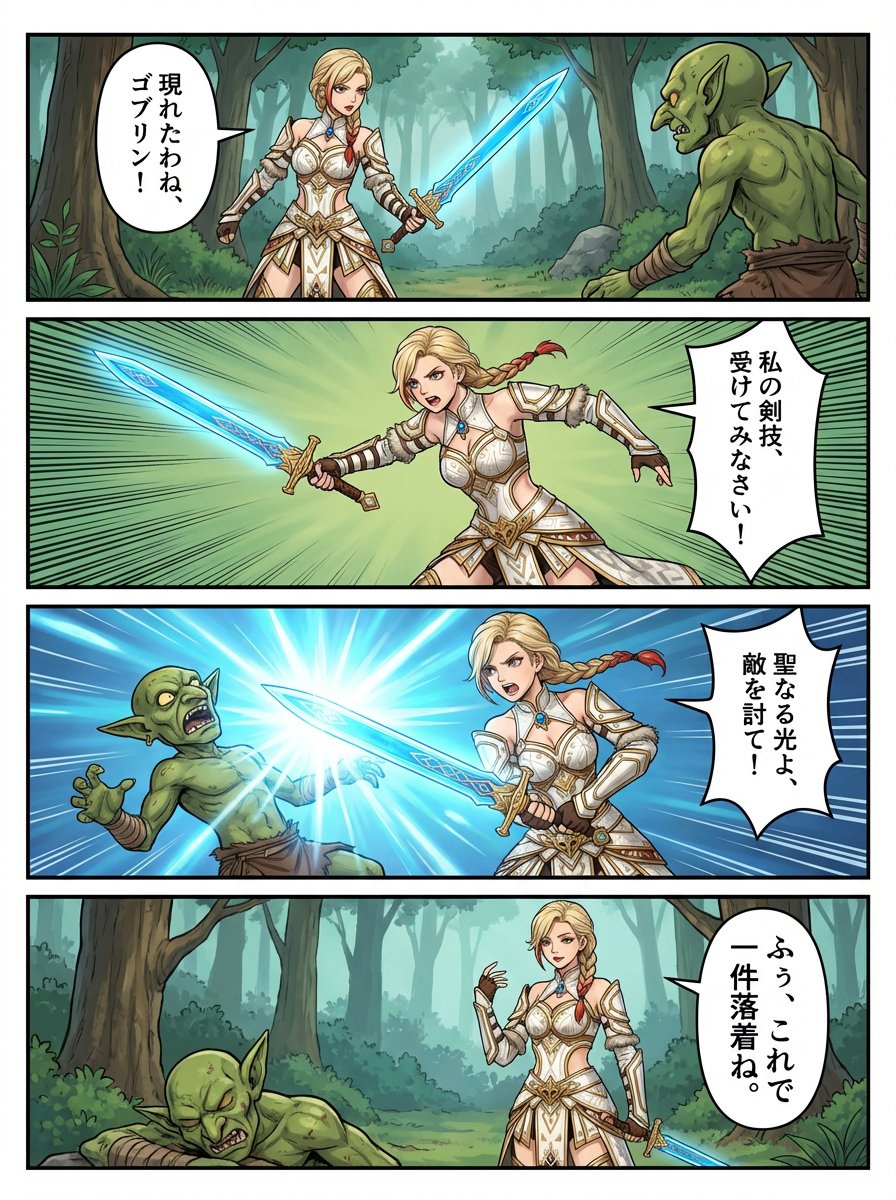 4-panel RPG manga of original character Anna — output 1