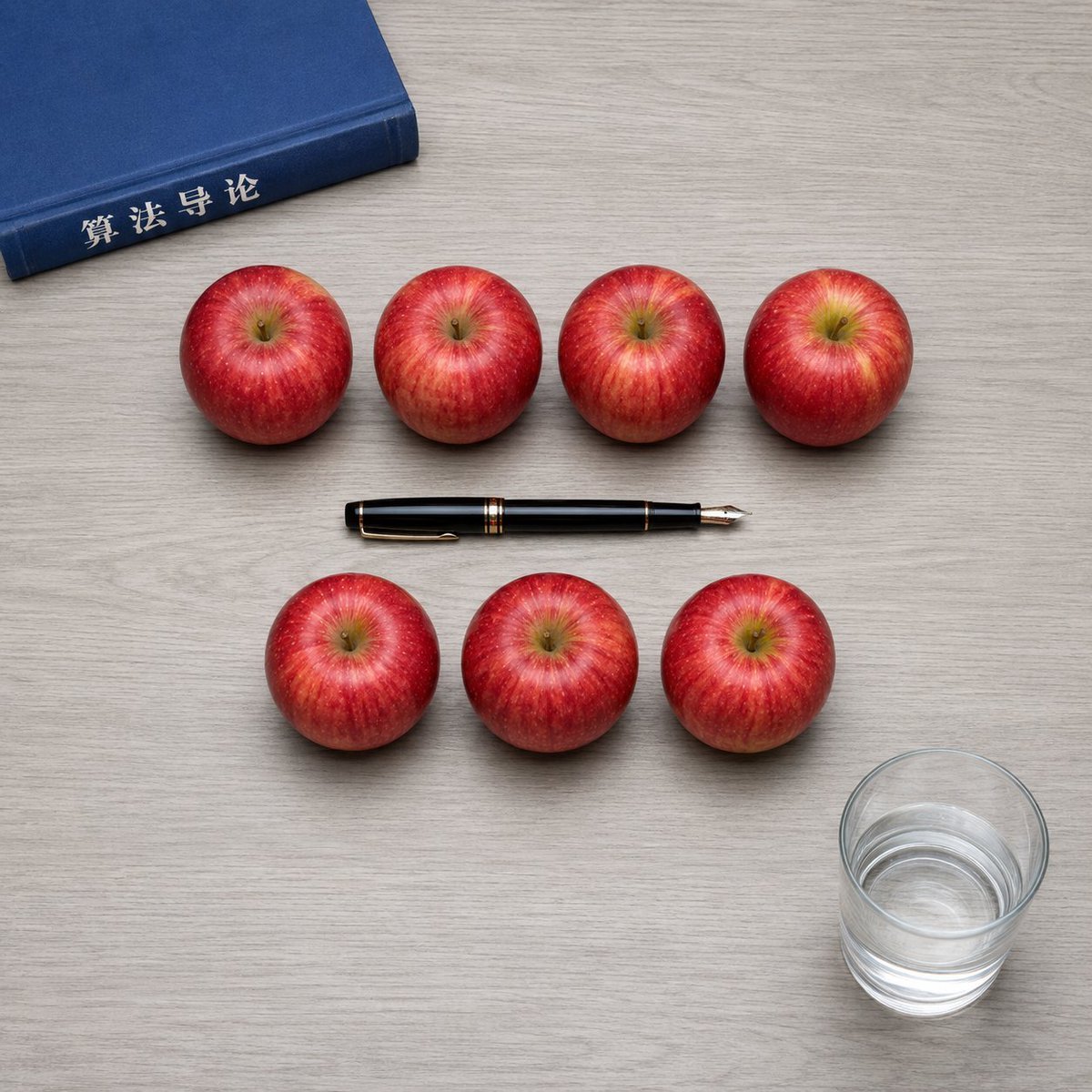Social Media Post - Top-Down Apple Counting Desk Scene — output 1