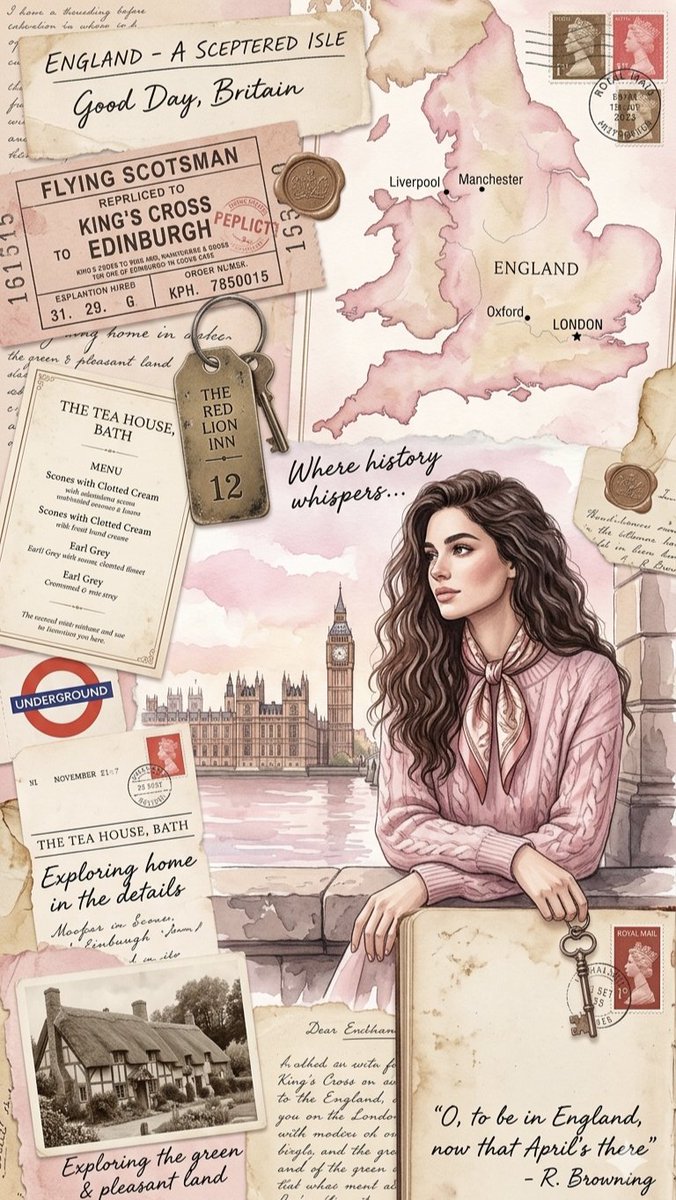 Infographic / Edu Visual - Vintage England Travel Scrapbook — output 1