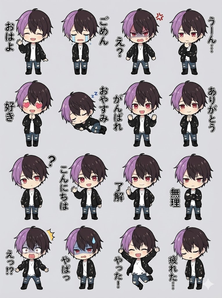 LINE sticker sheet from an attached image — output 1