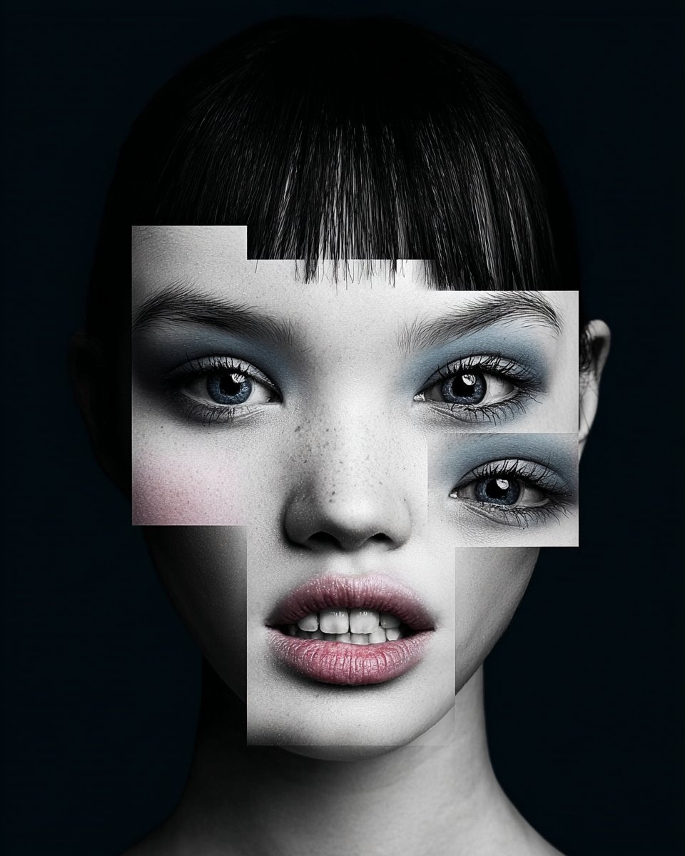 Black and White Fragmented Photo Collage — output 1