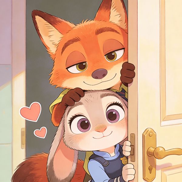 Nick and Judy Chibi Hand-Drawn Illustration — output 1