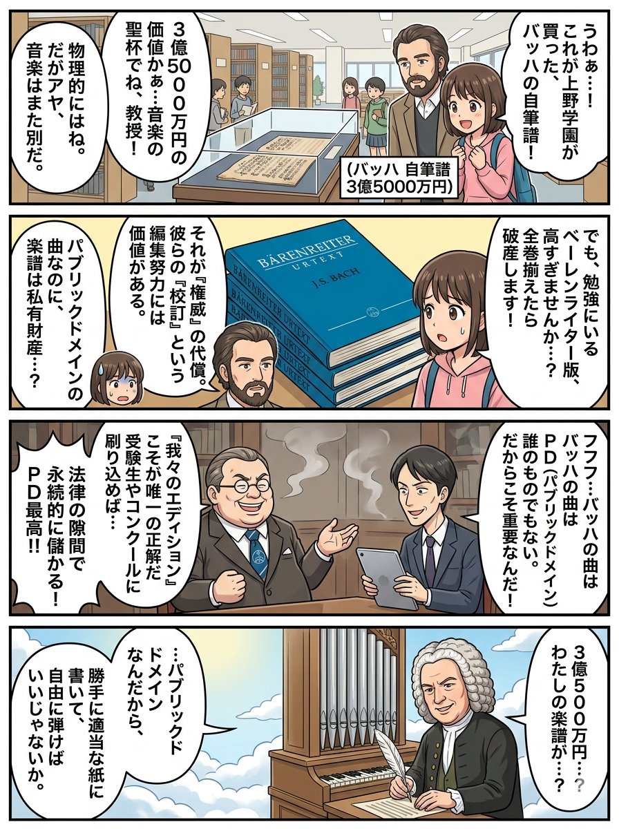 Comic / Storyboard - Nano Banana Pro 4-Panel Comic Prompt: Bach in Heaven — output 1