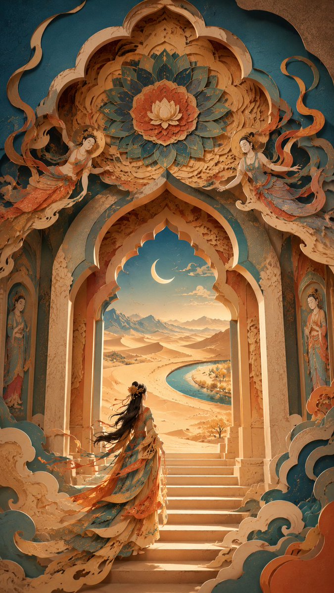 Social Media Post - Dunhuang Papercut Dreamscape Art — output 1