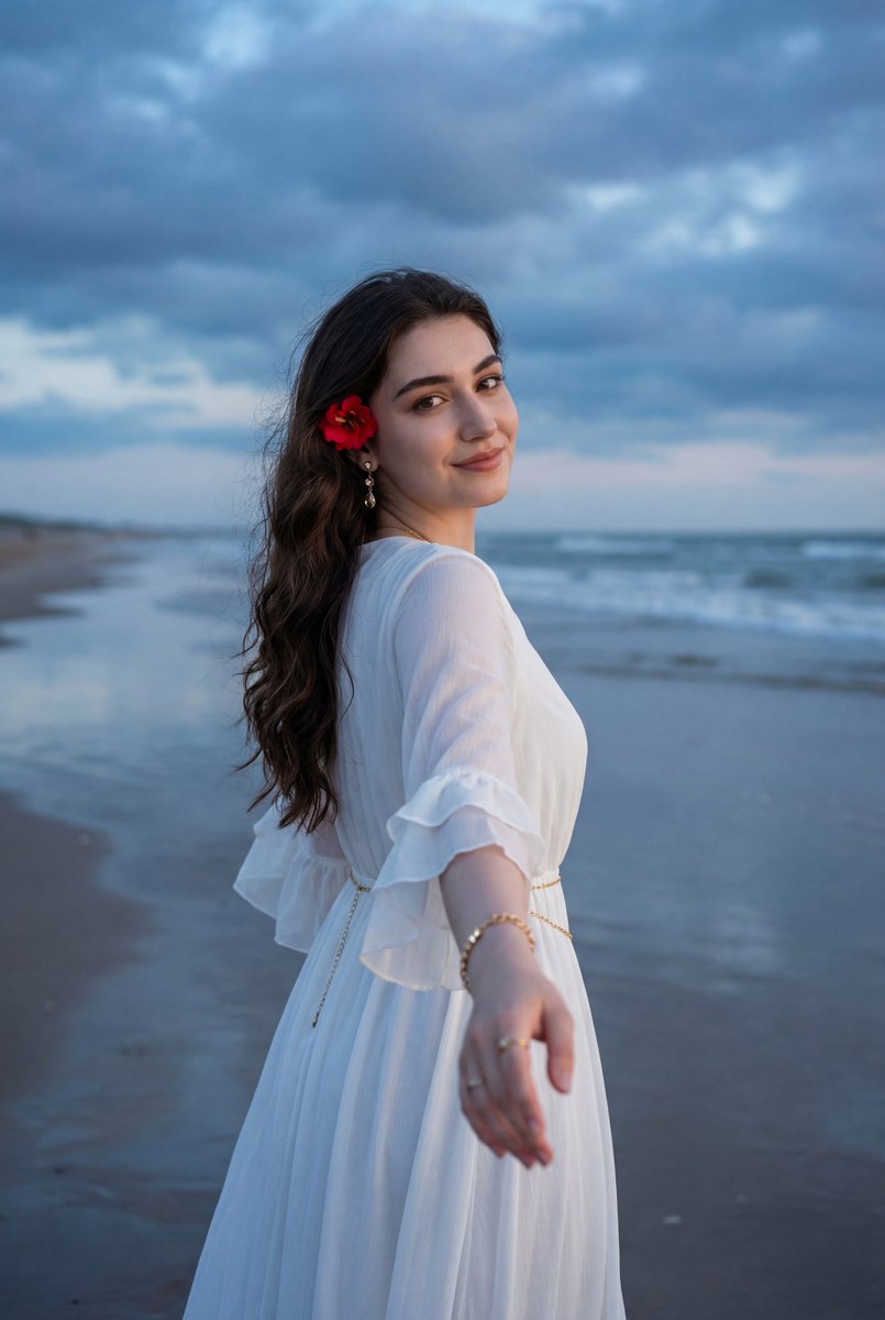 Social Media Post - Ethereal Coastal Portrait at Blue Hour — output 1