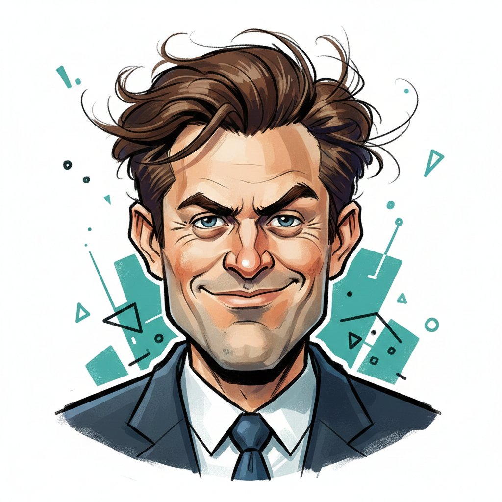 Poster / Flyer - Editorial Caricature Illustration of a Man — output 1