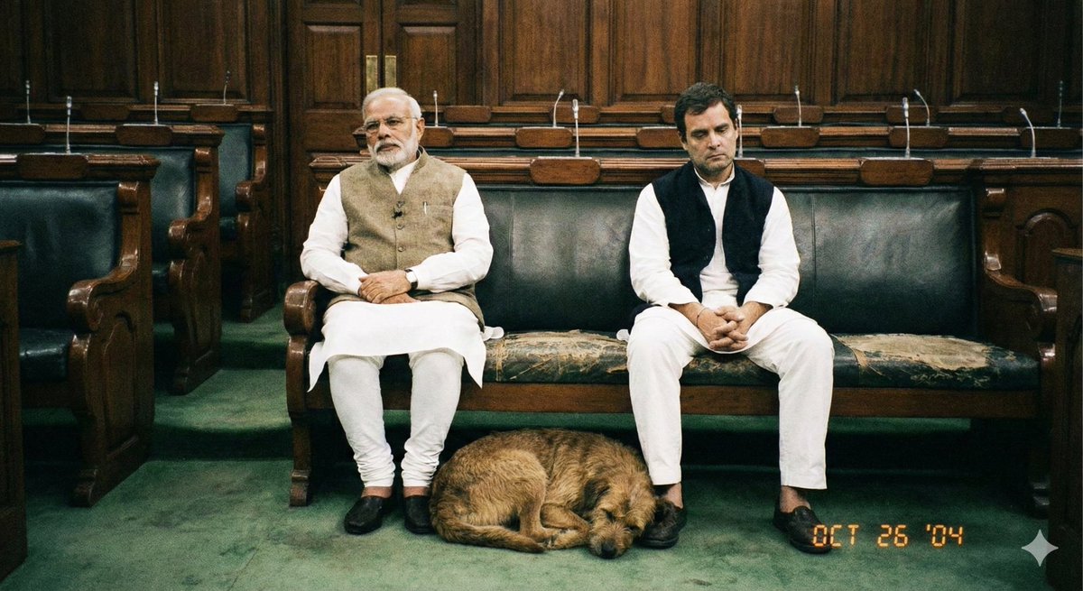 Bored Indian Politicians with a Tired Dog — output 1