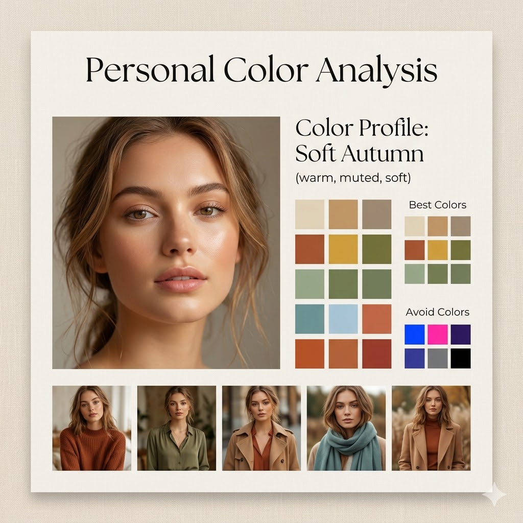 Infographic / Edu Visual - Minimalist Personal Color Analysis Board — output 1