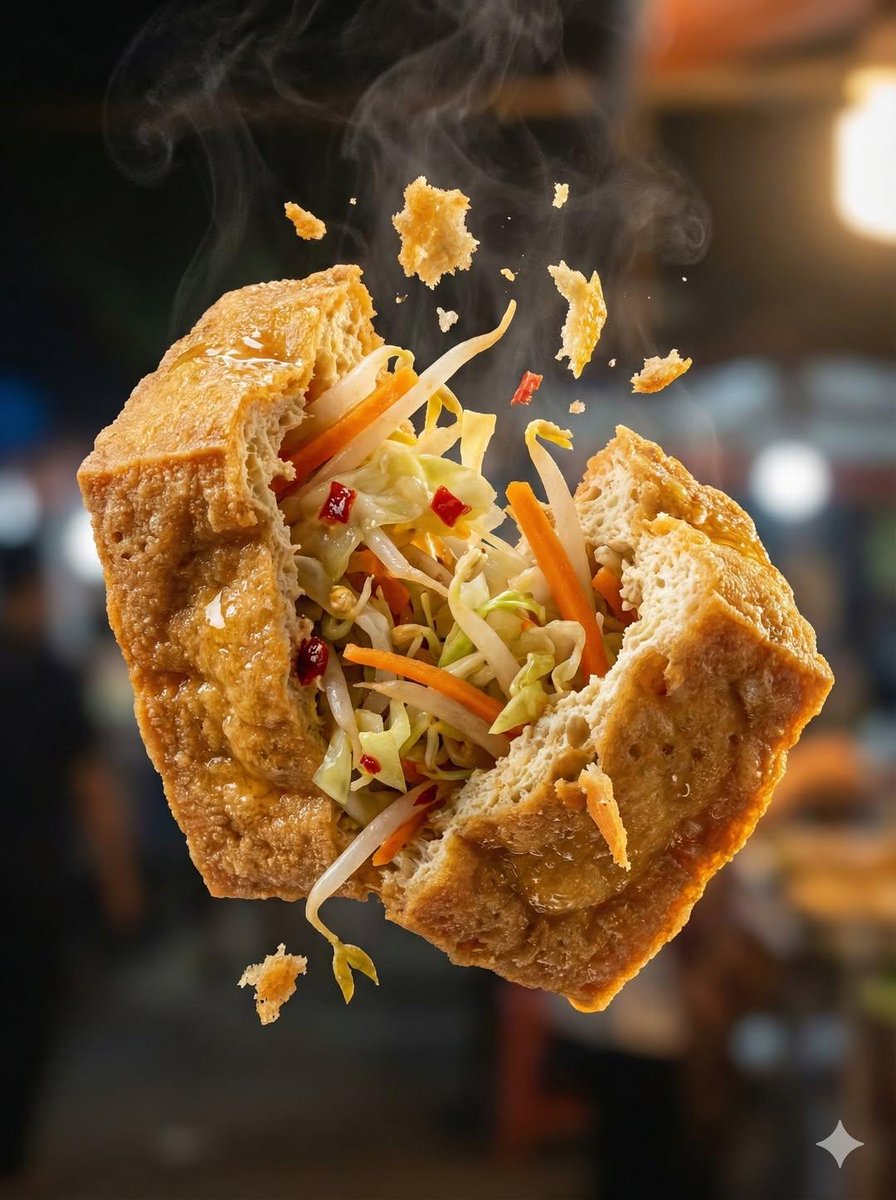 Macro Food Photography of Tearing Martabak Telur — output 1