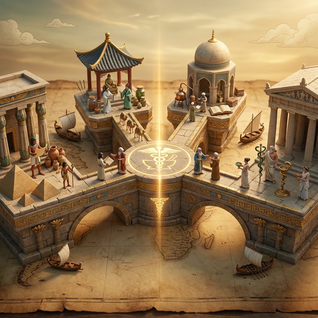 Infographic / Edu Visual - Ancient Civilizations Innovation Bridge Image Generation Prompt — output 1