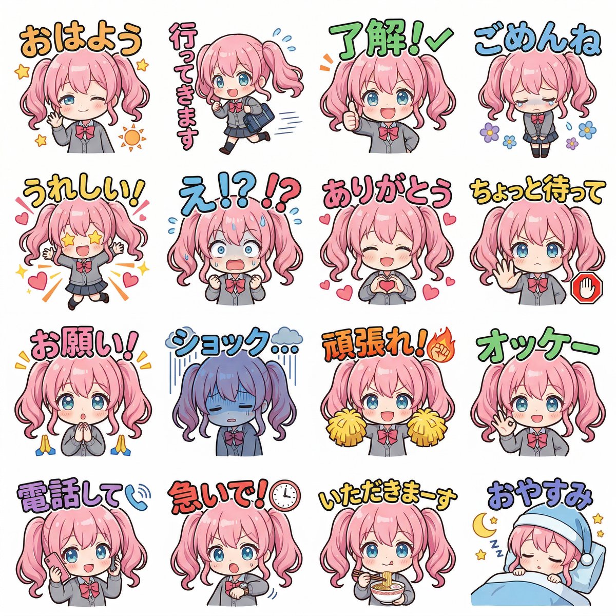 Game Asset - Creating LINE Stickers with Nano Banana 2 — output 1