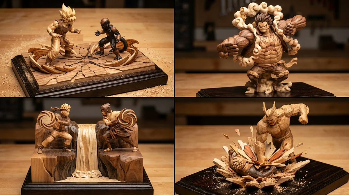 Infographic / Edu Visual - Manga Scene Woodcraft Diorama — output 1