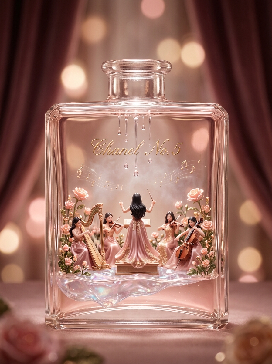 E-commerce Main Image - Luxury Skincare Diorama in a Perfume Bottle — output 1