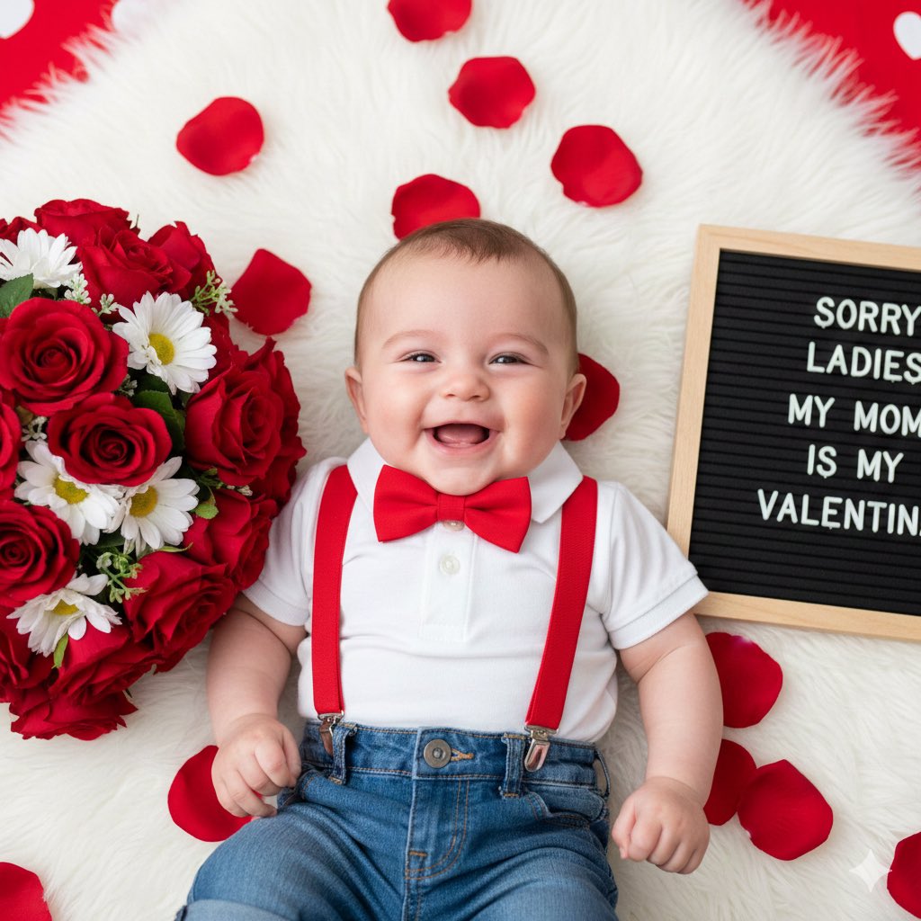 Valentine's Day Baby Boy Portrait Prompt — output 1