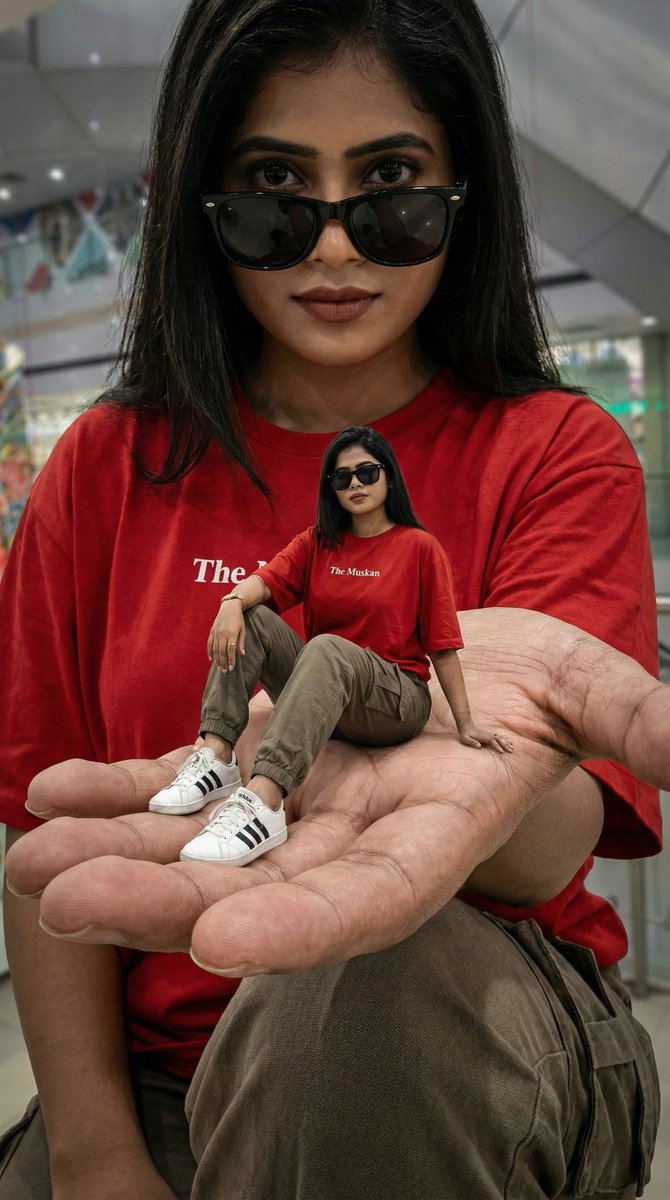 Cinematic Giant Holding Miniature Self — output 1
