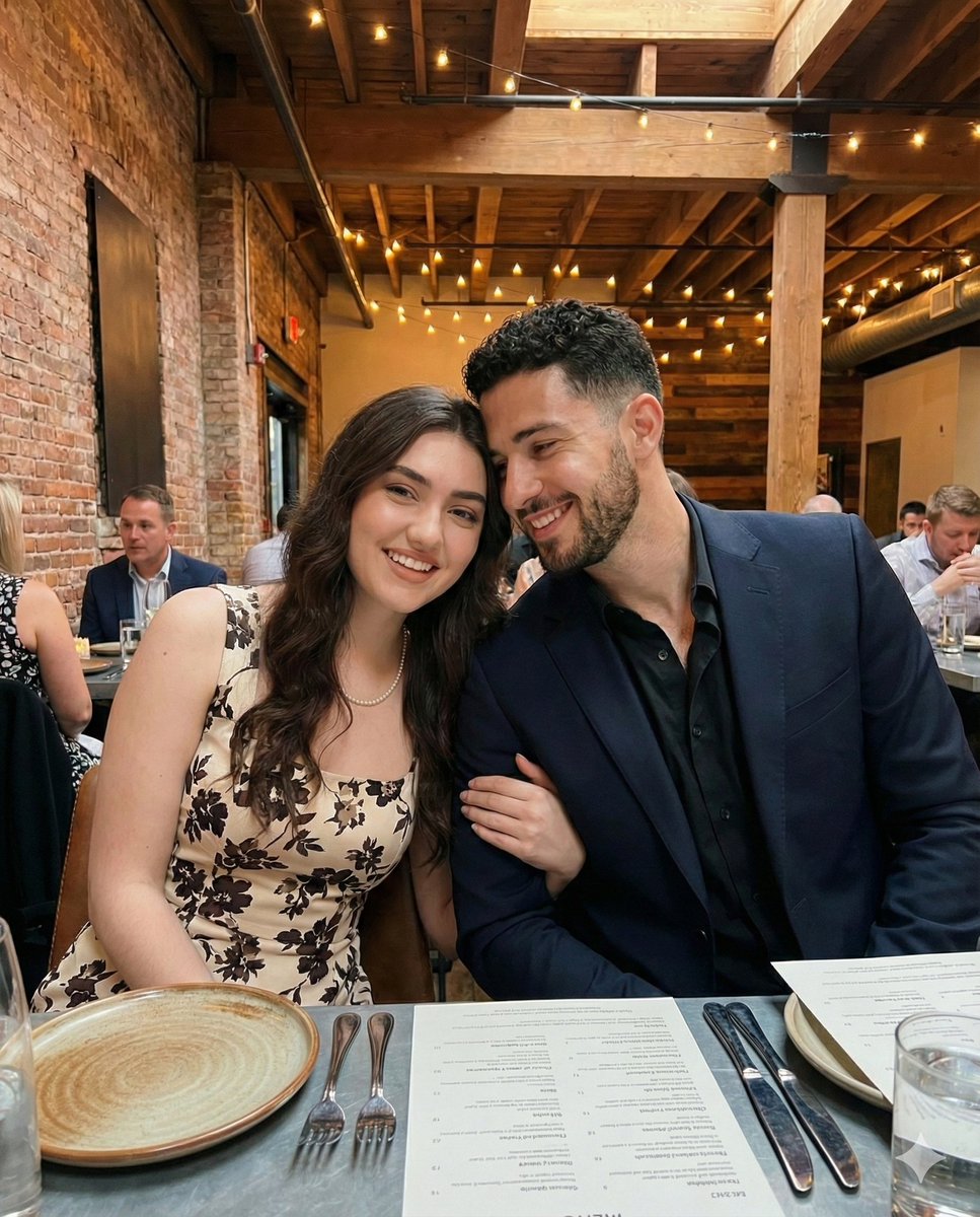 Intimate Portrait of a Couple in an Upscale Restaurant — output 1