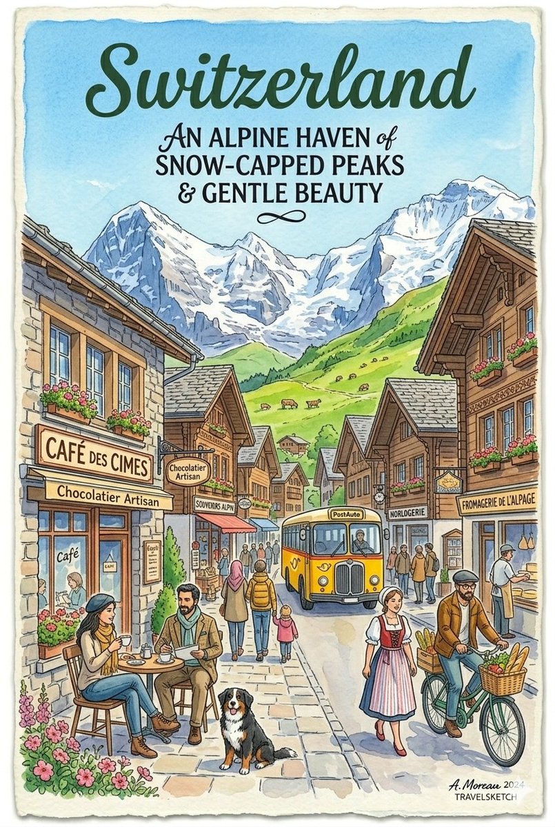 Vintage Watercolor Travel Posters — output 1