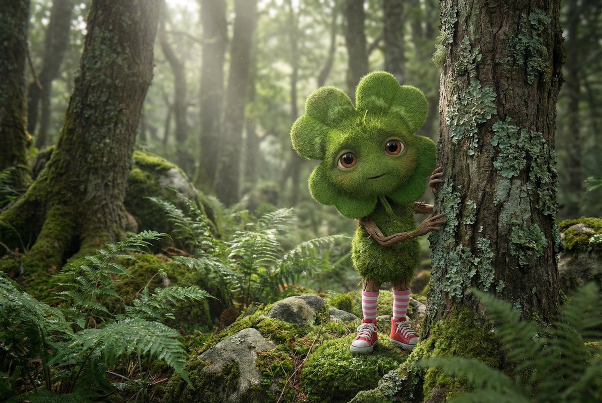 Elusive Irish Critter with Clover Head Prompt — output 1