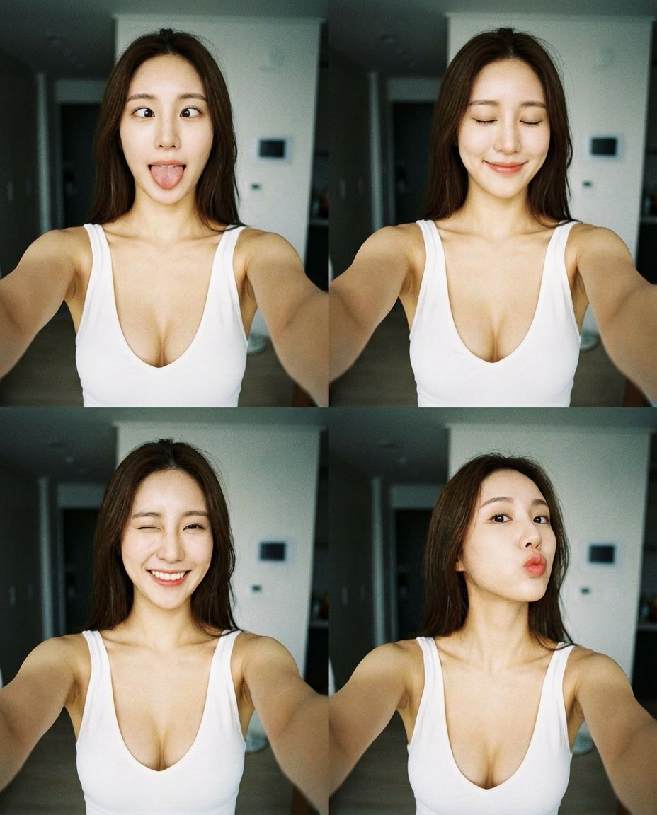 Profile / Avatar - 2x2 Selfie Collage with Playful Poses — output 1