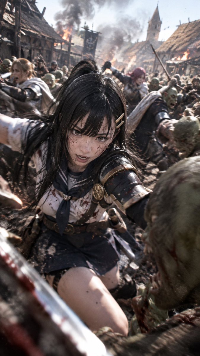 YouTube Thumbnail - Realistic Anime Warrior in Medieval Battle — output 1