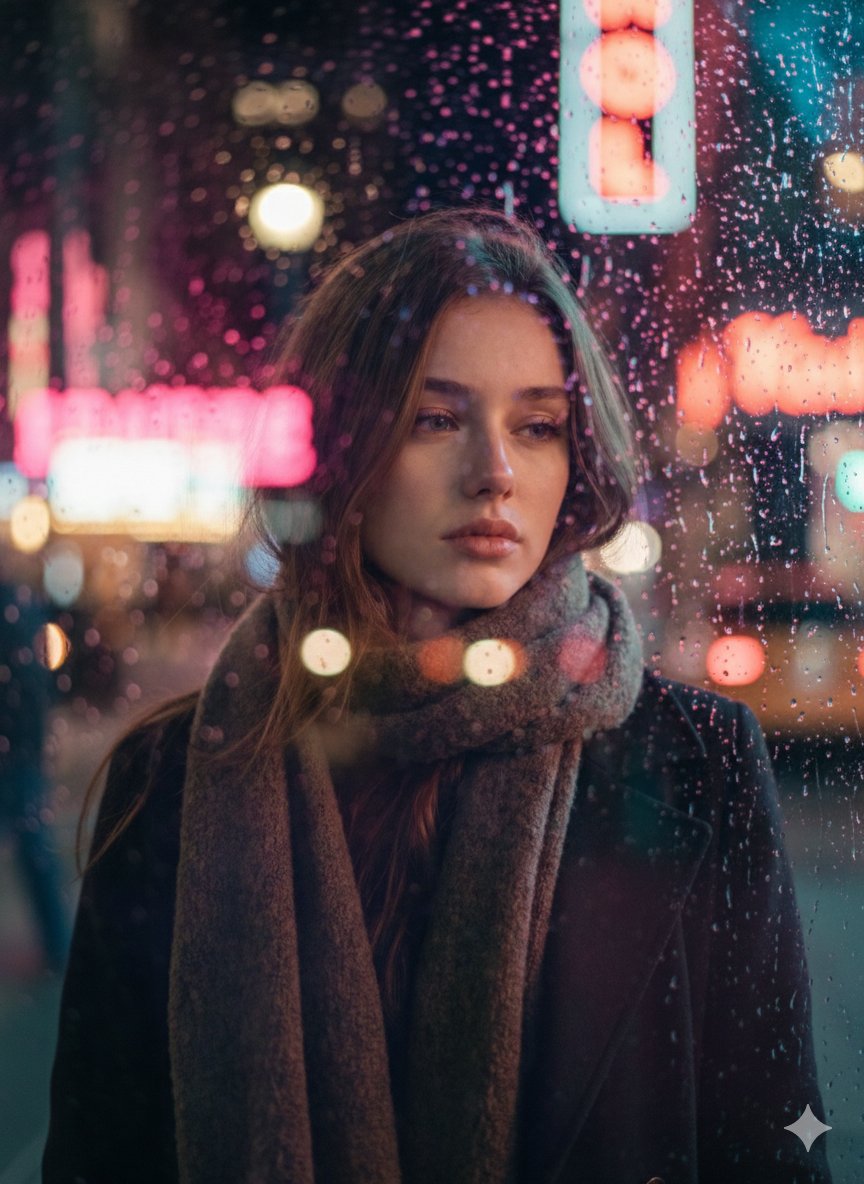 Product Marketing - Rainy Night Cinematic Portrait by Brandon Woelfel — output 1