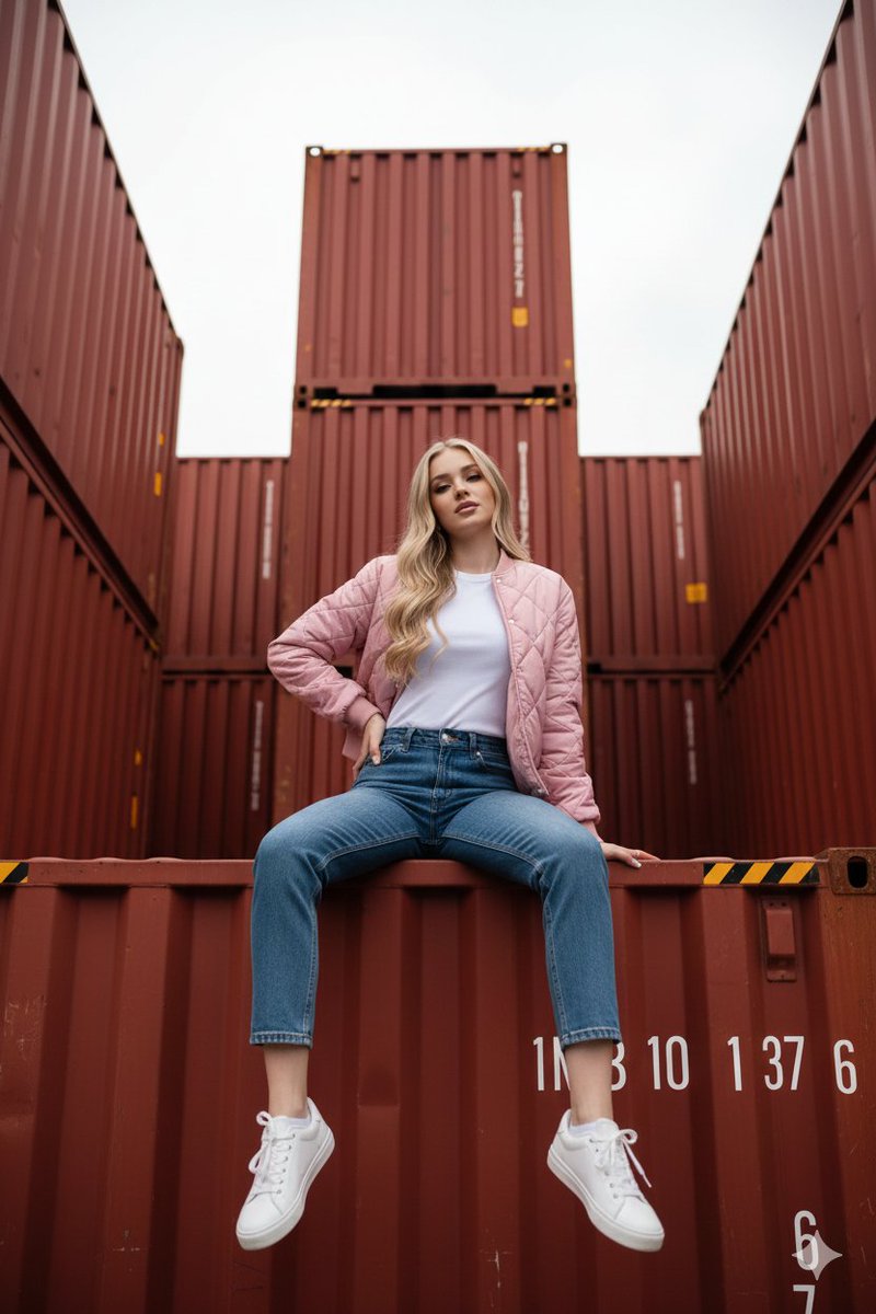Industrial Streetwear Fashion Shoot on Shipping Container — output 1