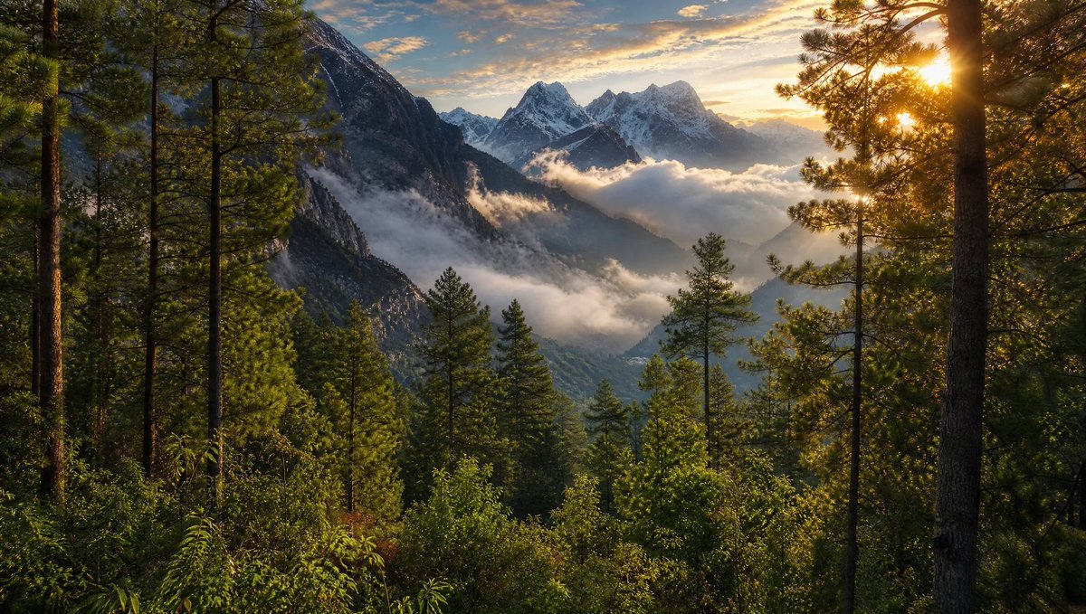 Social Media Post - Himalayan Sunrise Mountain Wallpaper — output 1