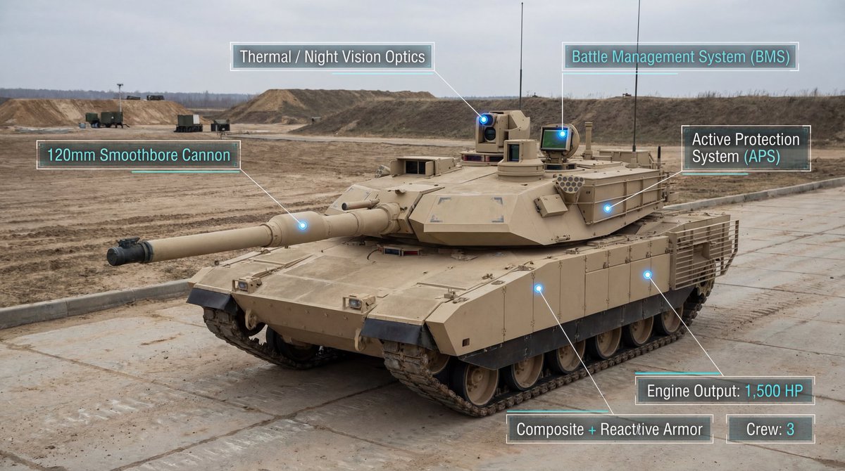 Infographic / Edu Visual - Modern Combat Tank Infographic Prompt — output 1