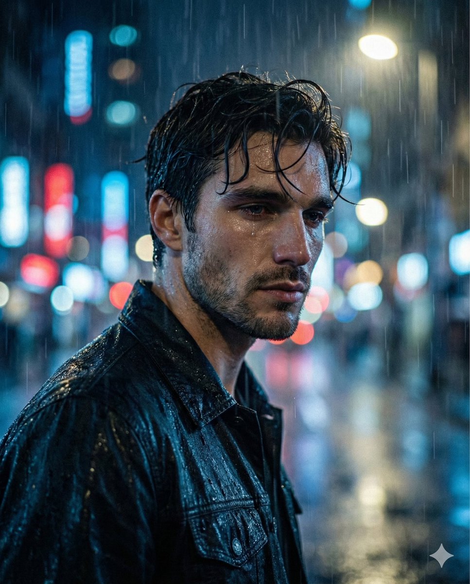 YouTube Thumbnail - Melancholic Sad Boy in the Rain (Reference Face) — output 1