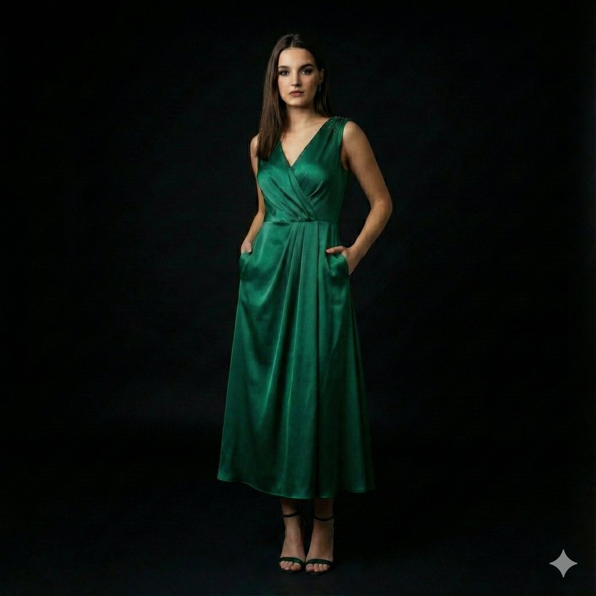 Product Marketing - High-End Fashion Editorial Portrait on Black Background — output 1