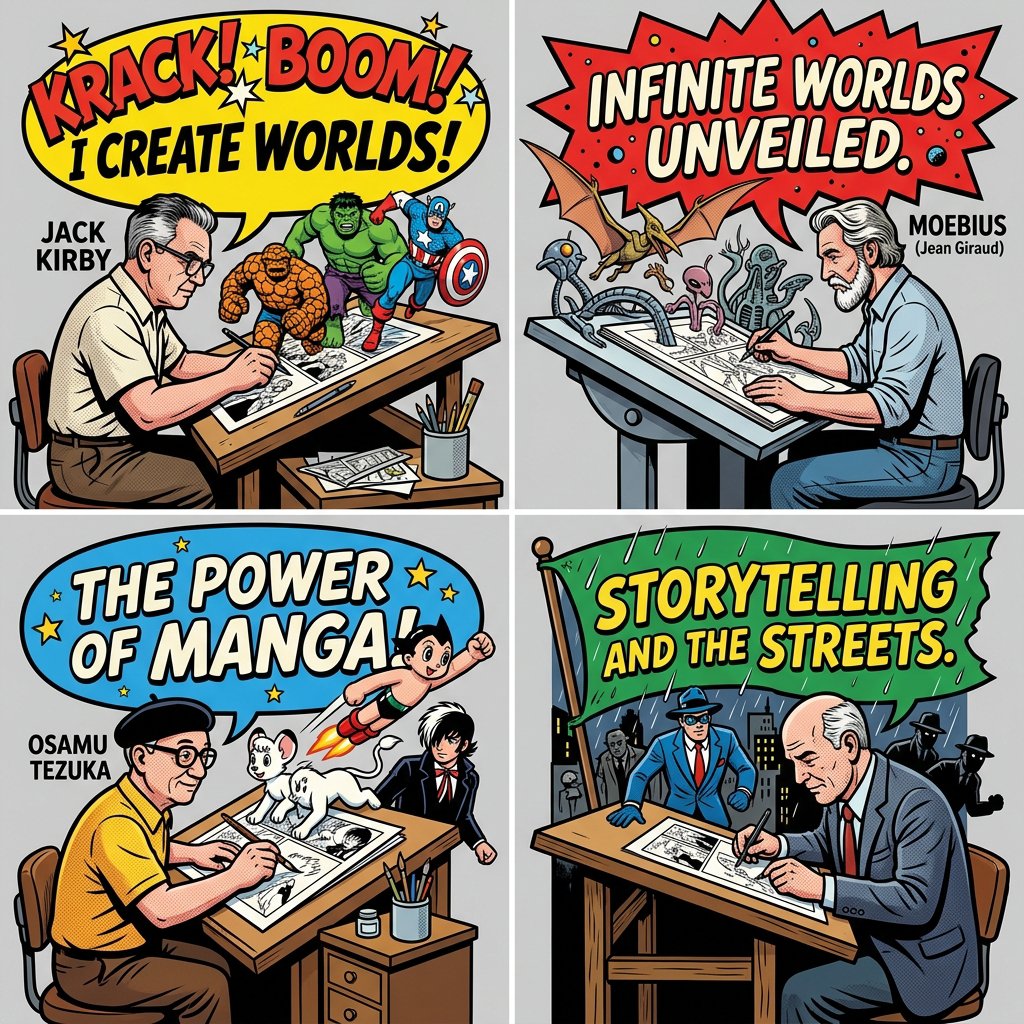 Comic / Storyboard - Pop-Art Comic Artist Diorama Prompt for Nano Banana Pro — output 1
