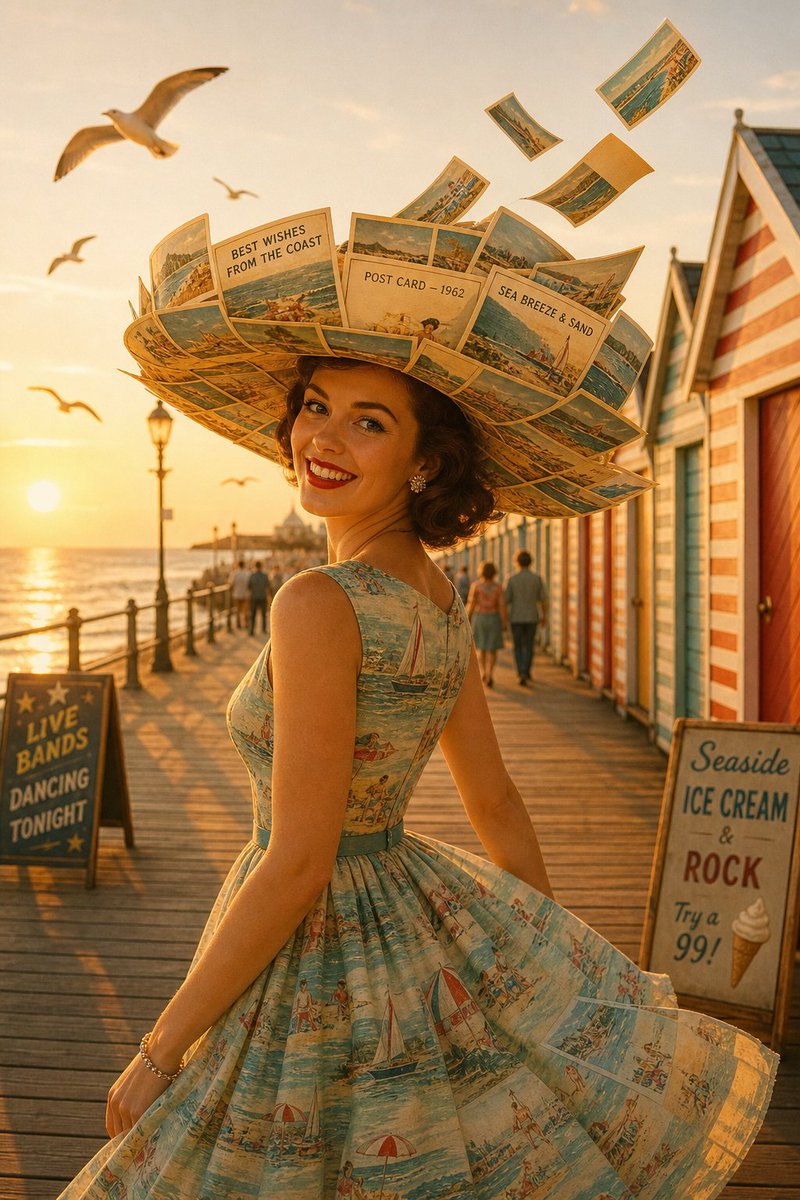 Social Media Post - Retro 1960s Seaside Fashion Photography — output 1