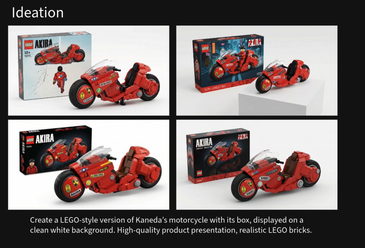 Game Asset - LEGO Kaneda's Motorcycle Product Shot Prompt — output 1