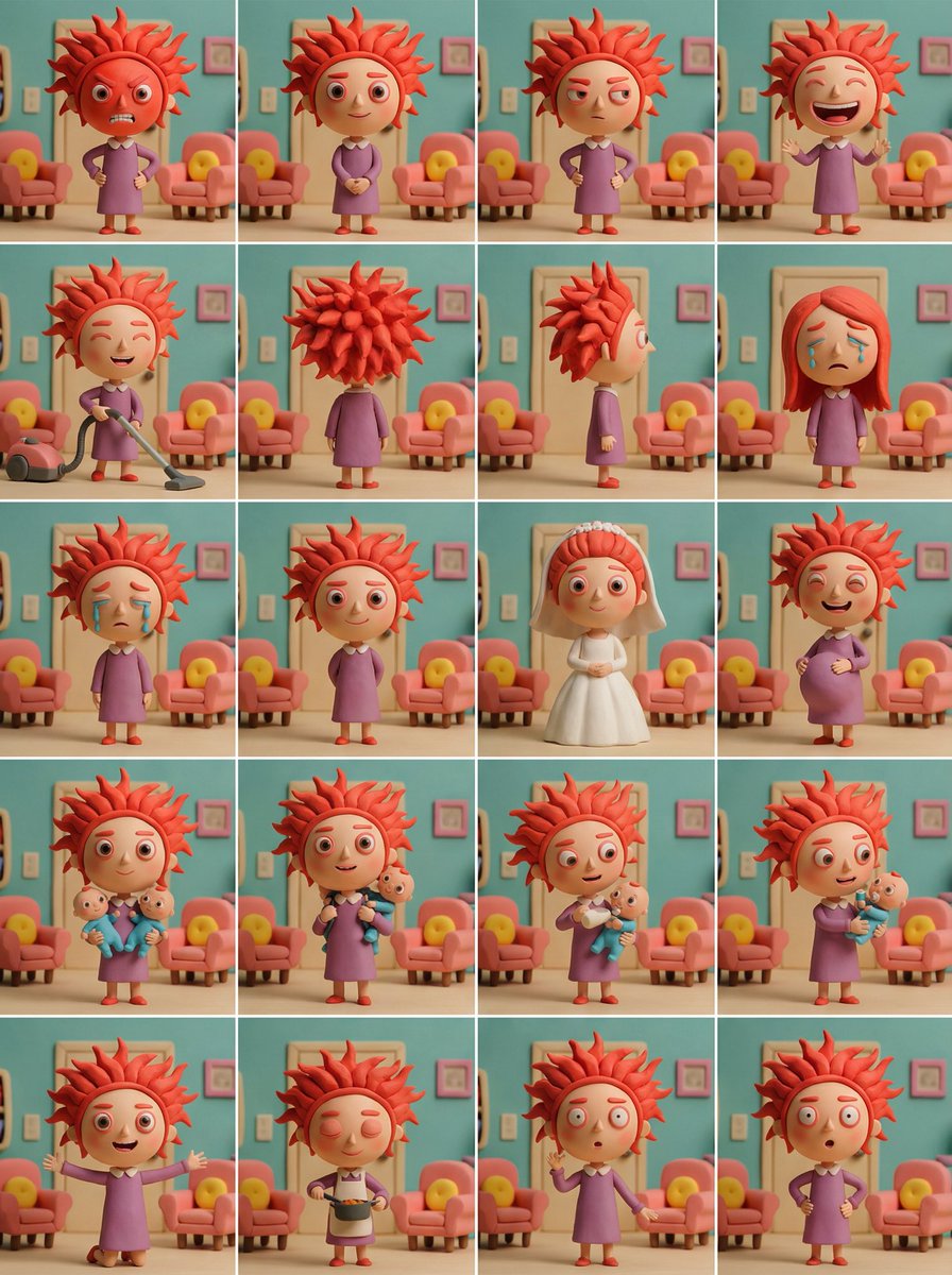Profile / Avatar - Character Expression and Pose Variation Prompt (20 Patterns) — output 1