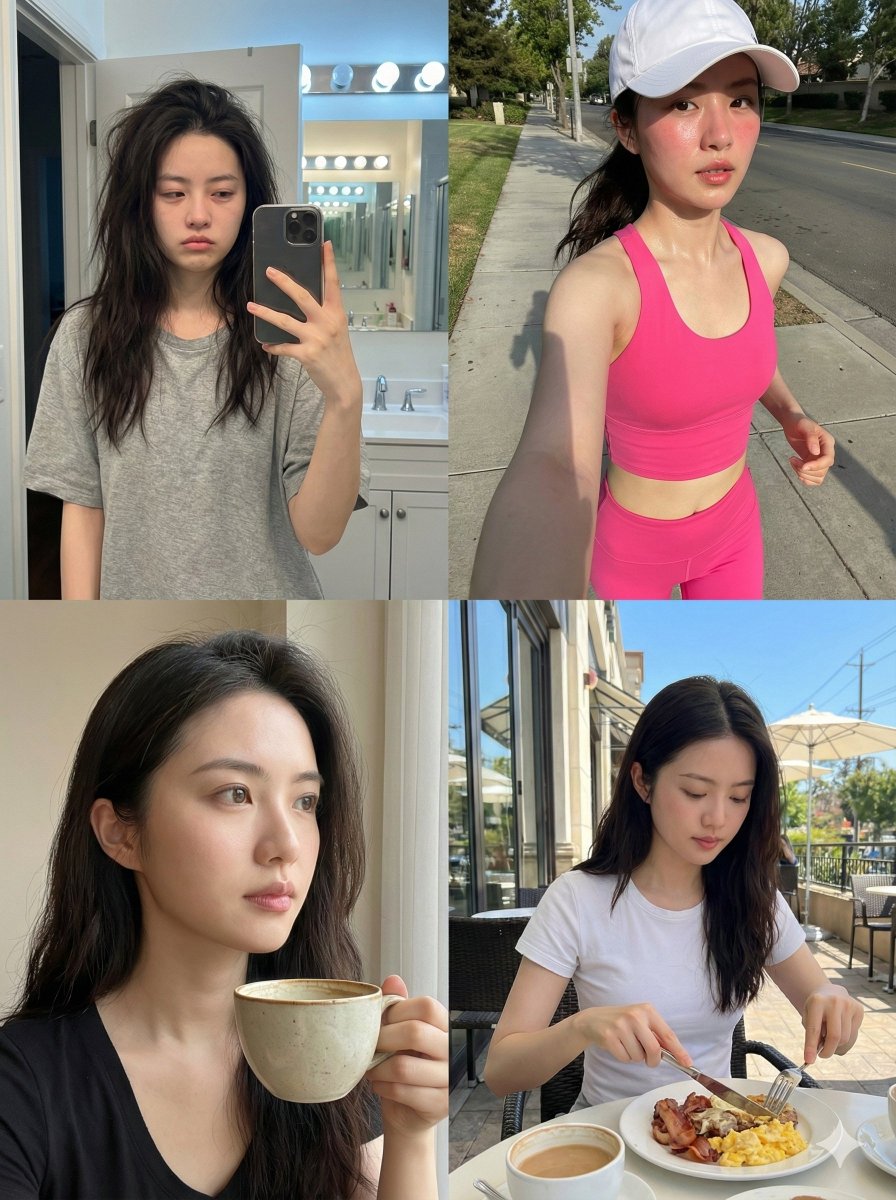 Profile / Avatar - Consistent Identity Daily Routine Log Prompt (4-Quadrant) — output 1