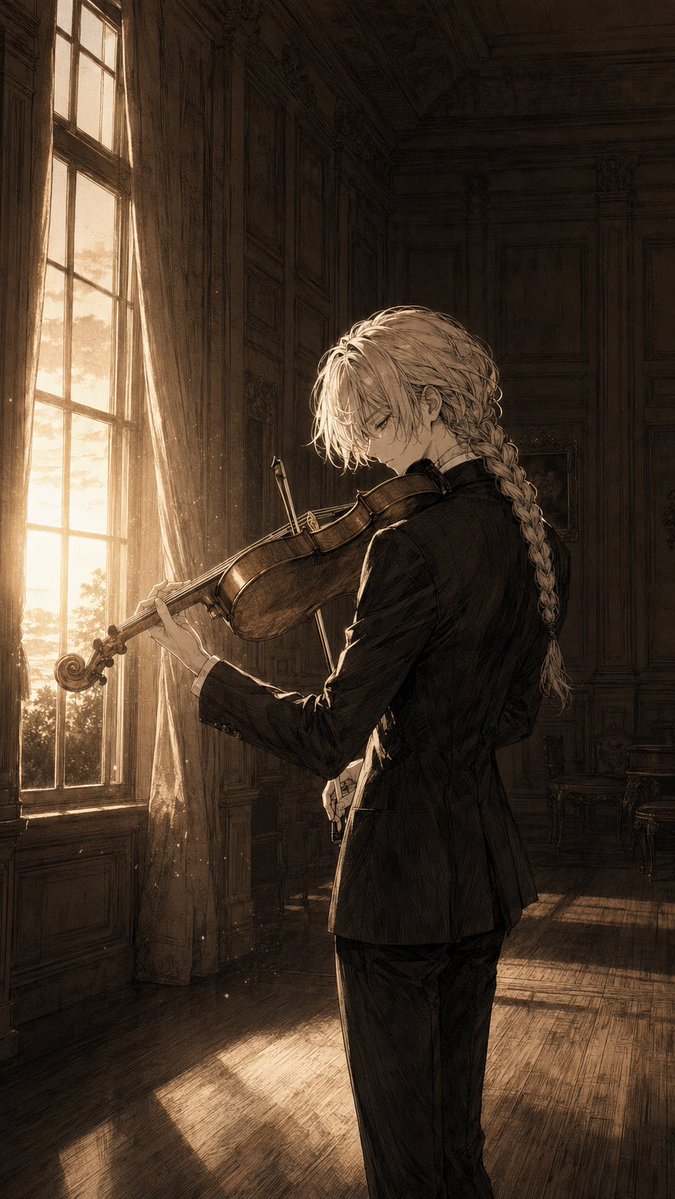 Comic / Storyboard - Melancholic Anime Violinist at Sunset — output 1