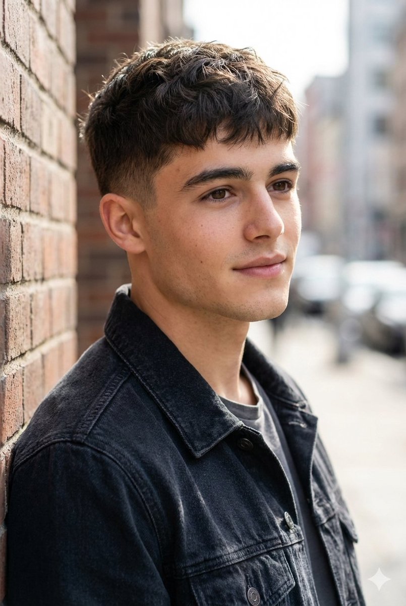 Urban Portrait of Young Man by Brick Wall — output 1